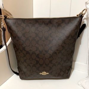 Brown & Black Coach bucket style bag